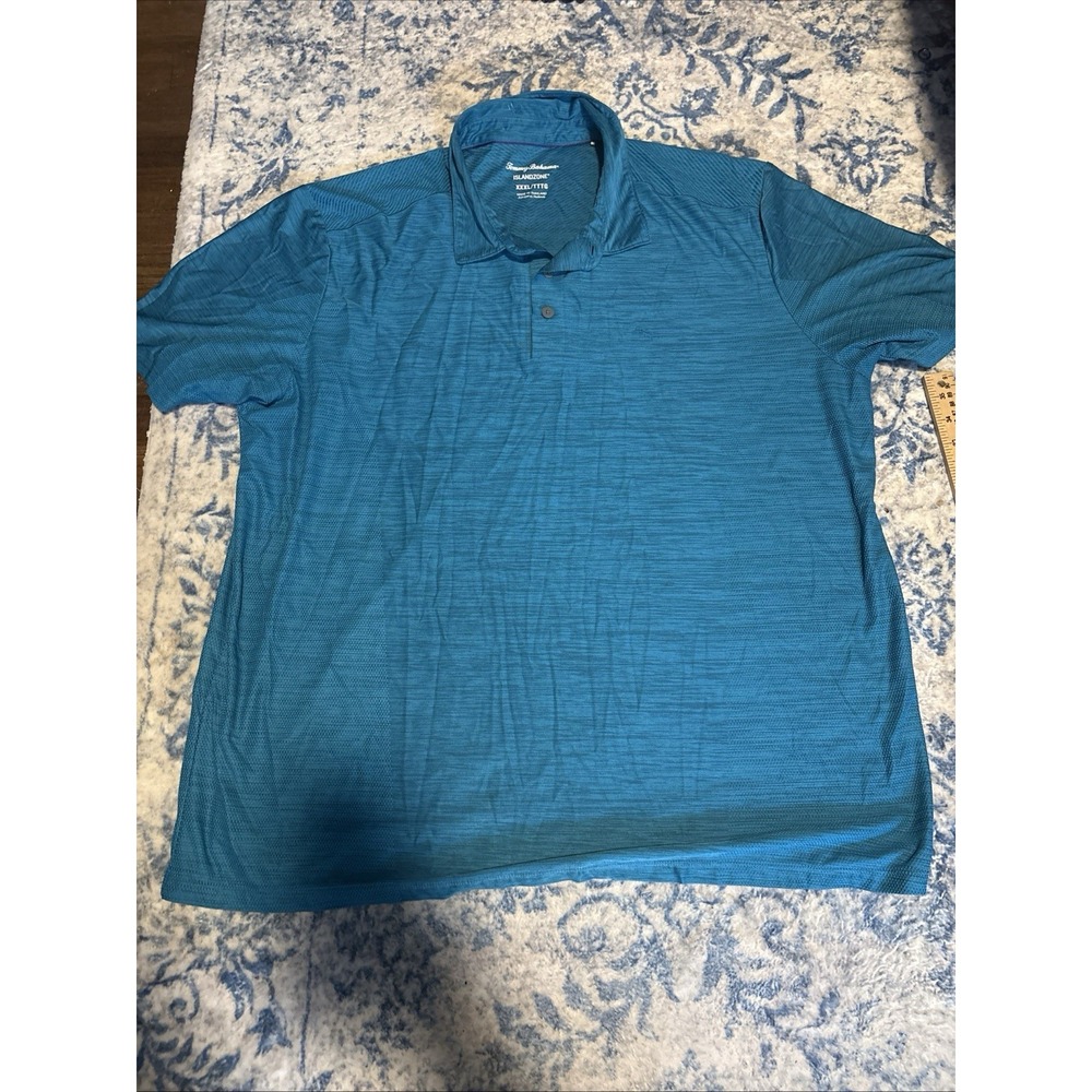 Tommy Bahama Polo Shirt Mens XXXL 3XL Island Zone Performance Short Sleeve Blue